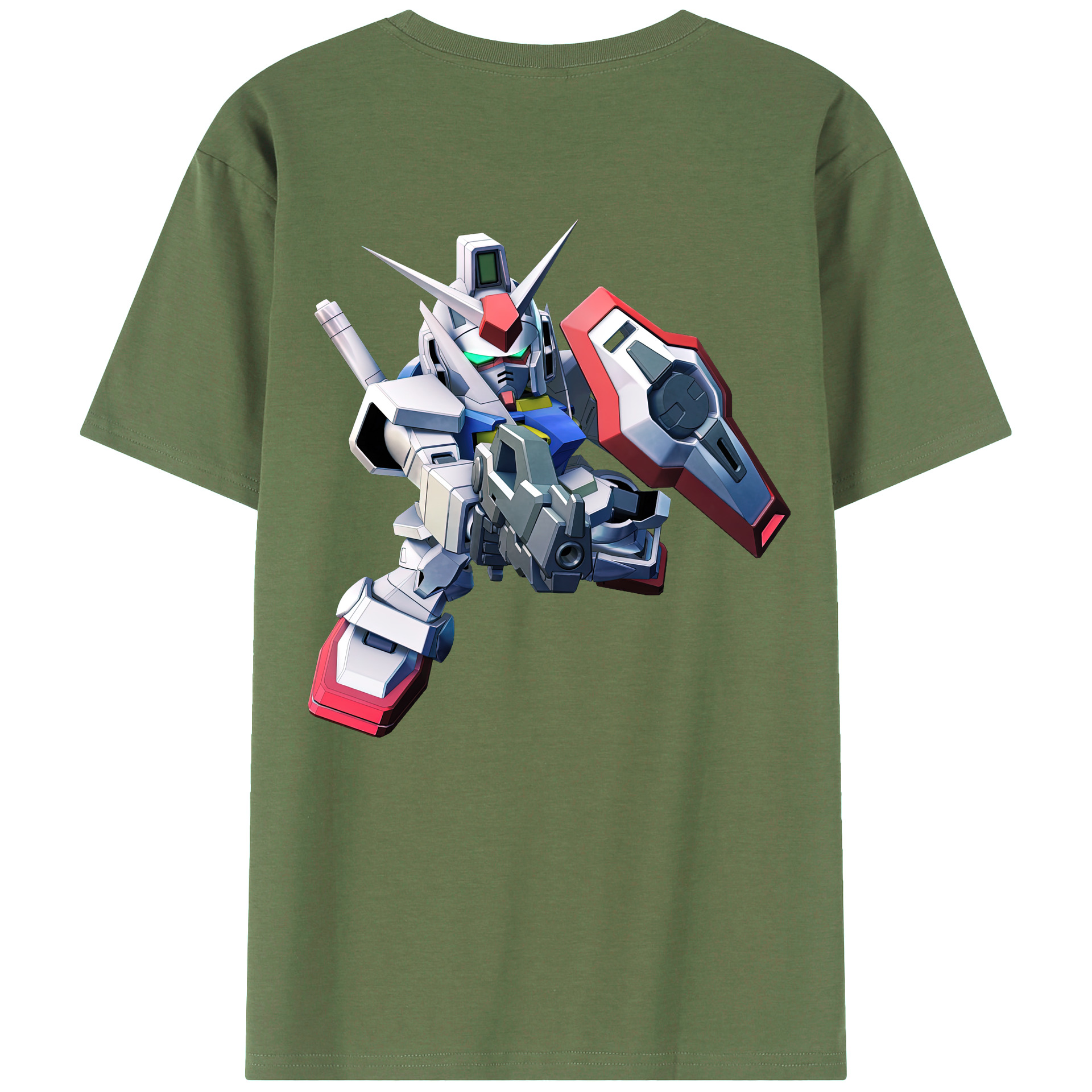 （画像用） 機動戦士ガンダム Mobile Suit Gundam 綿100％ メンズ半袖Tシャツ（バックプリント） 通気性